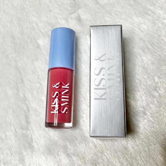 NIB Kiss & Smink Lip Aura Tinted Lip Oil Peony Full Size 3.5ml - Picture 3 of 12